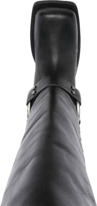 Acne Studios 30mm square-toe leather boots Black