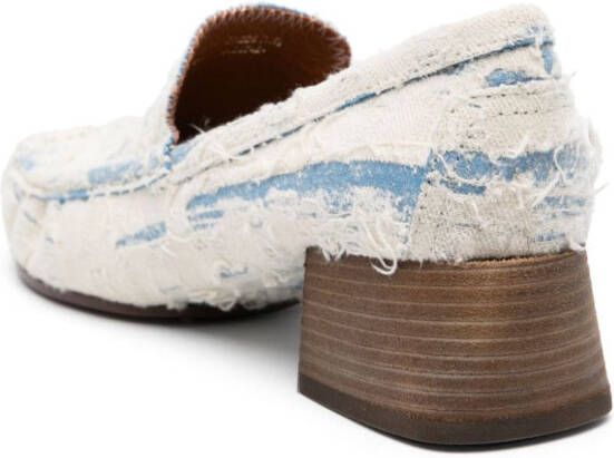 Acne Studios 35mm distressed denim loafers Blue