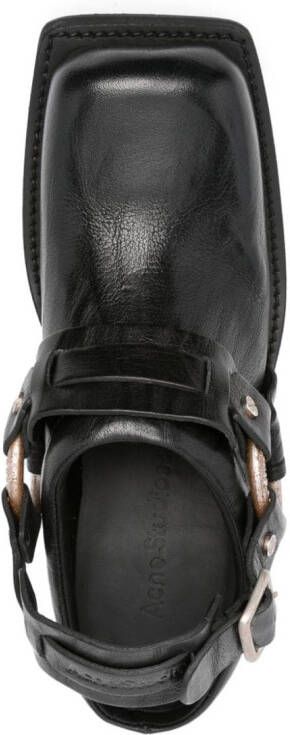 Acne Studios 40mm square-toe leather mules Black