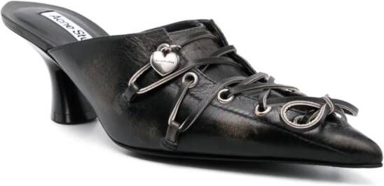 Acne Studios 55mm leather lace-up mules Black
