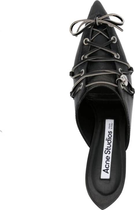 Acne Studios 55mm leather lace-up mules Black