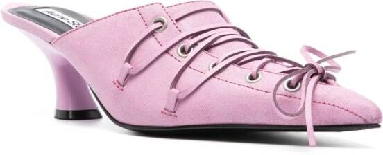 Acne Studios 60mm lace-up leather mules Pink