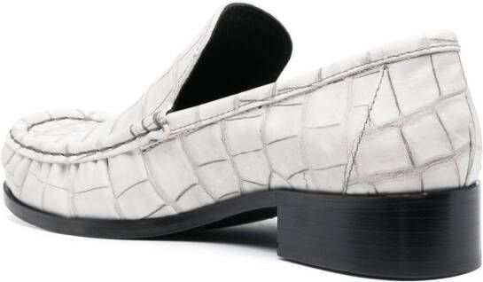 Acne Studios block-heel leather loafers White