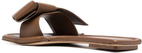 Acne Studios bow-detailing leather slides Brown