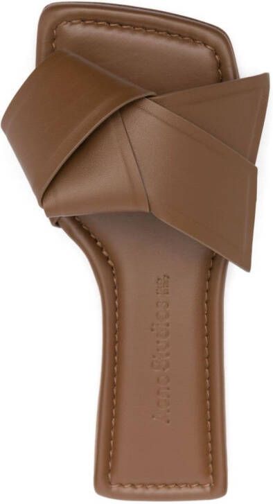 Acne Studios bow-detailing leather slides Brown
