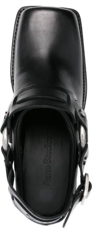 Acne Studios buckled leather mules Black