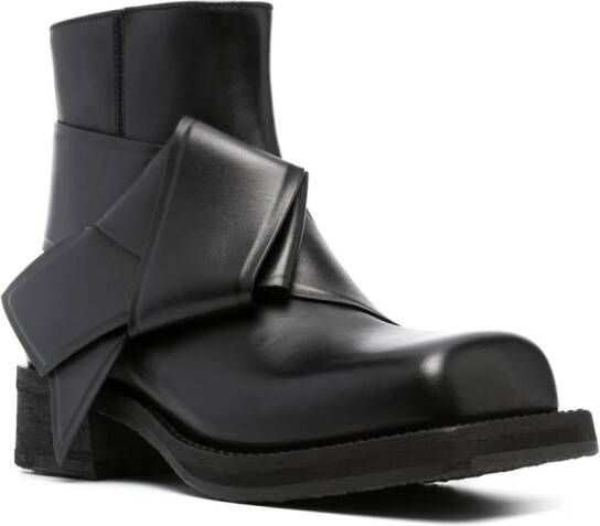Acne Studios knot-detail leather ankle boots Black