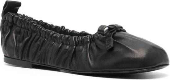 Acne Studios leather ballerina shoes Black