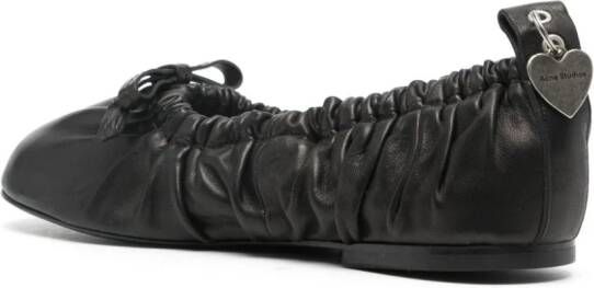 Acne Studios leather ballerina shoes Black