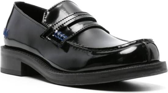 Ader Error decorative-stitching leather penny loafers Black