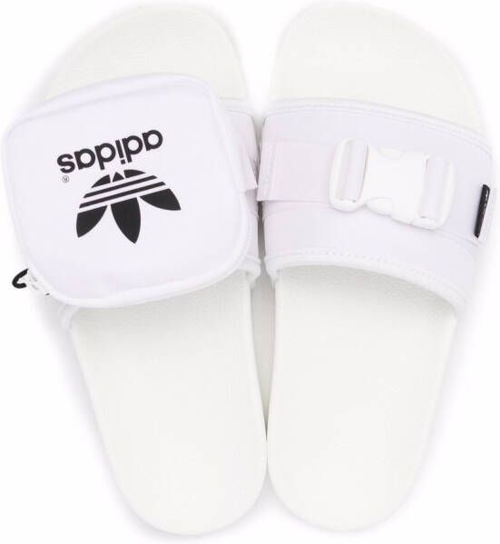 adidas Adilette logo-strap slides White