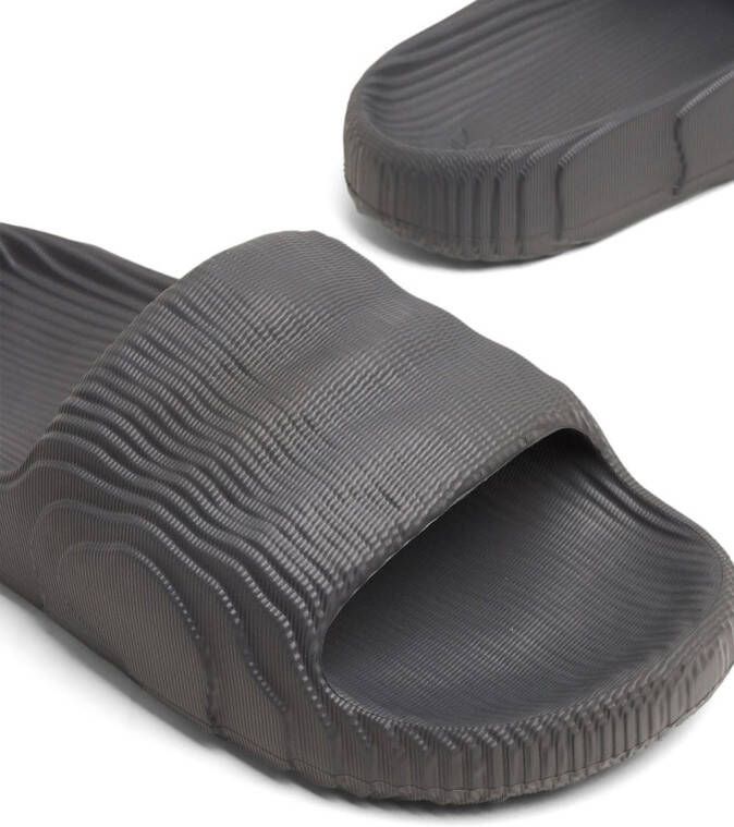adidas Adilette textured slide sandals Grey