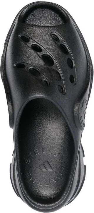adidas by Stella McCartney logo-embossed perforated clogs Black
