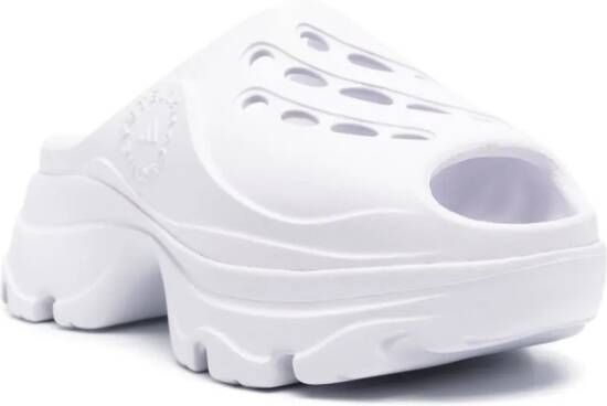 adidas by Stella McCartney logo-embossed perforated clogs White