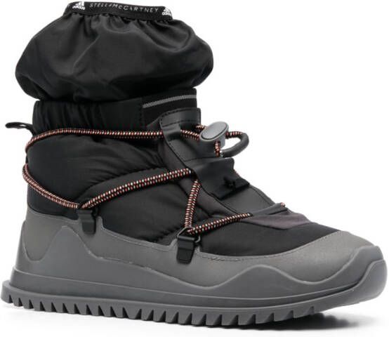 adidas by Stella McCartney logo-print drawstring boots Black