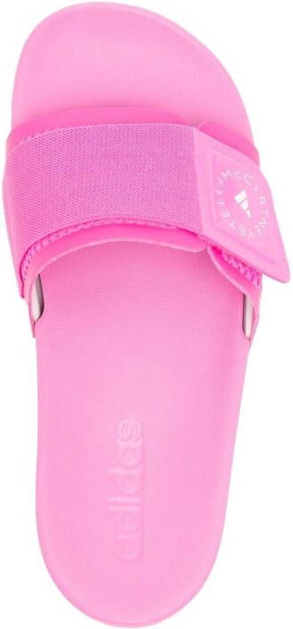 adidas by Stella McCartney logo-print touch-strap slides Pink