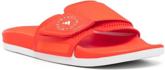 adidas by Stella McCartney logo-strap pool slides Orange