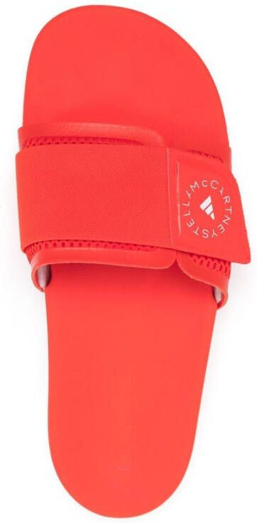 adidas by Stella McCartney logo-strap pool slides Orange