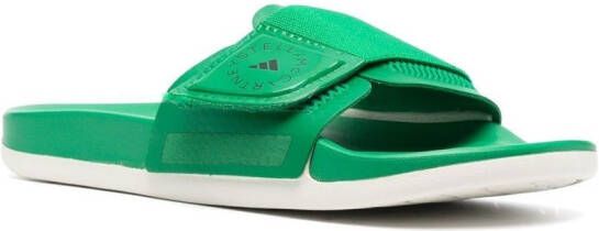 adidas by Stella McCartney logo touch-strap sliders Green