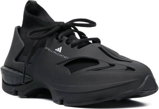 adidas by Stella McCartney Tonal Caged Knit Runner Sneakers Black
