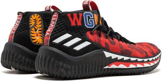 adidas x BAPE Dame4 "Red Shark ABC Camo" sneakers