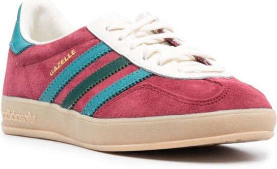 adidas Gazelle round-toe leather sneakers Red
