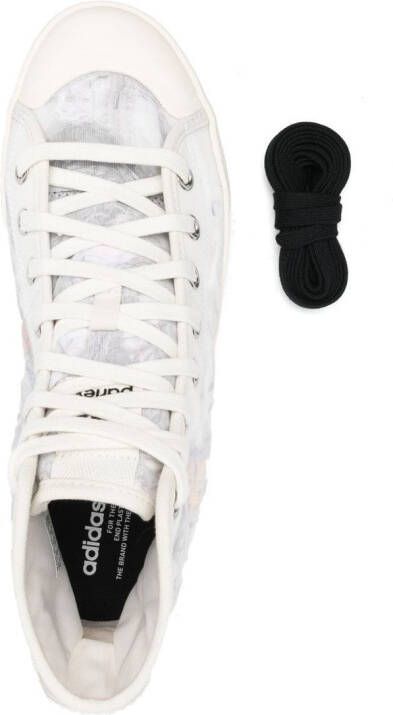 adidas graphic-print hi-top sneakers White