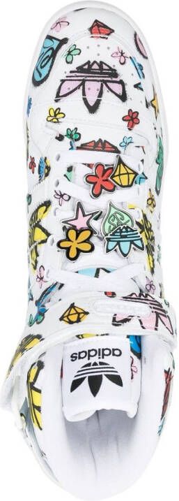 adidas graphic-print high-top sneakers White
