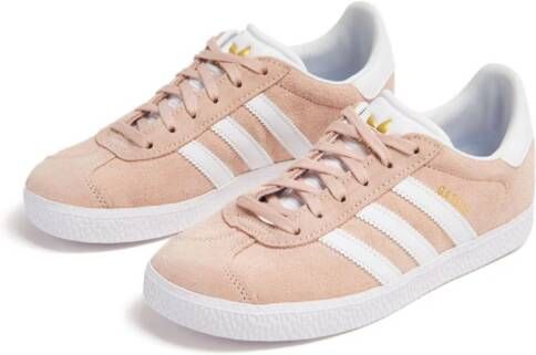 adidas Kids Three-stripe lace-up sneakers Pink