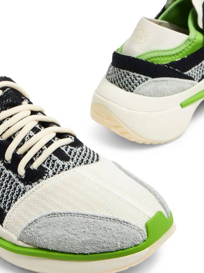 Y-3 logo-print mesh-panelling sneakers White