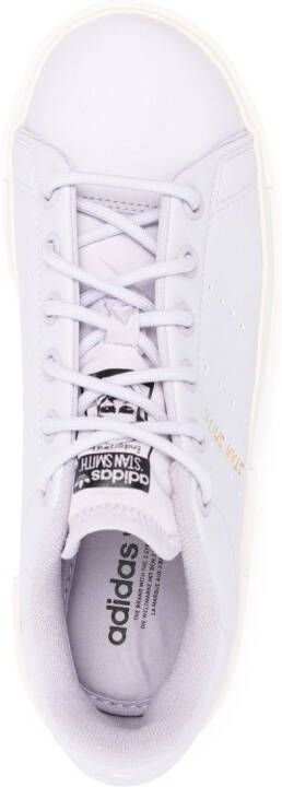 adidas logo stamp low-top leather sneakers Purple
