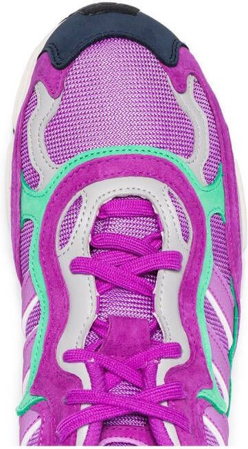 adidas purple Temper Run suede sneakers