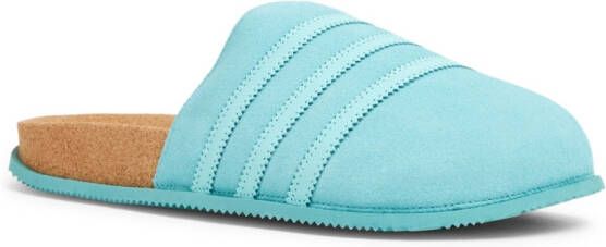 adidas round-toe slip-on slides Blue