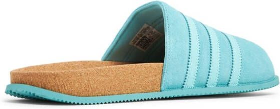 adidas round-toe slip-on slides Blue