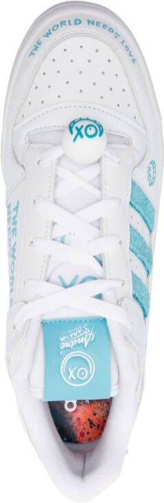 adidas smile-print panelled low-top sneakers White