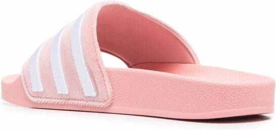 adidas stripe-print slides Pink