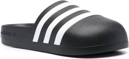 adidas striped rubber slides Black