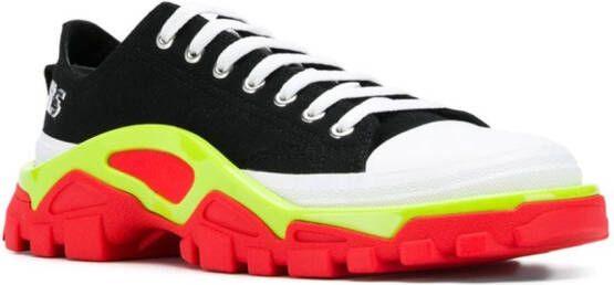 adidas x Raf Simons Detroit Runner contrast sole low-top cotton sneakers CBLACK SILVMT SSLIME