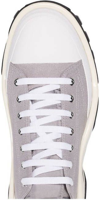 adidas x Raf Simons Detroit Runner contrast sole low-top cotton sneakers Grey