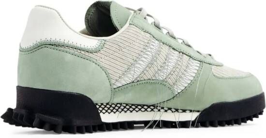 adidas Y-3 frayed lace-up sneakers Green