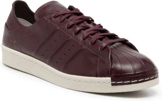 adidas Y-3 Superstar lace-up leather sneakers Red