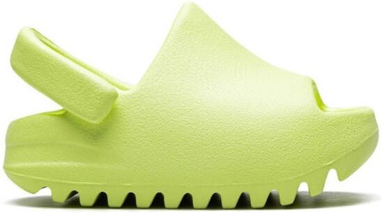 Adidas Yeezy Kids Yeezy "Glow Green" slides
