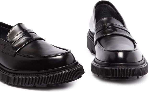 Adieu Paris penny-slot leather loafers Black