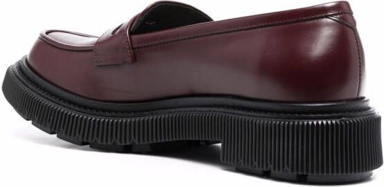 Adieu Paris penny-slot leather loafers Red