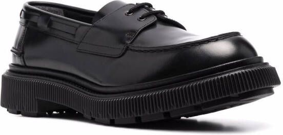Adieu Paris Type 174 leather boat shoes Black