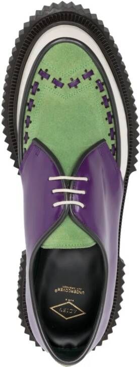 Adieu Paris x Undercover Type 195 colour-block derby shoes Green