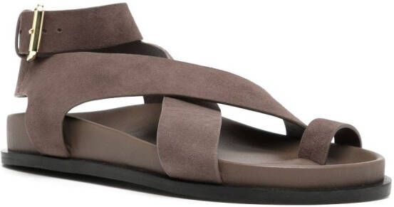 A.EMERY Jalen crossover-strap suede sandals Brown