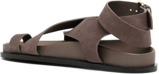 A.EMERY Jalen crossover-strap suede sandals Brown