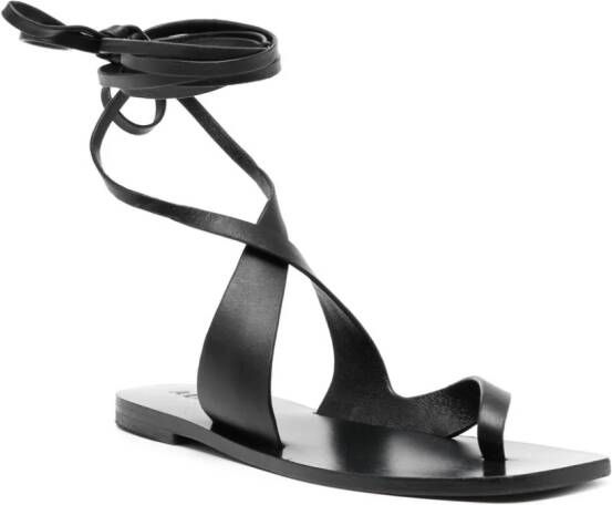 A.EMERY Margaux tie-fastening leather sandals Black