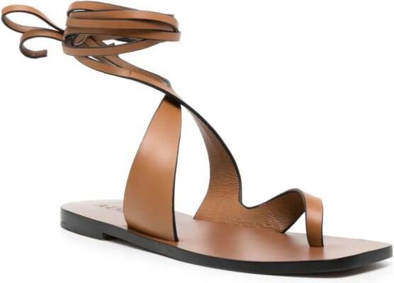 A.EMERY Margaux tie-fastening leather sandals Brown